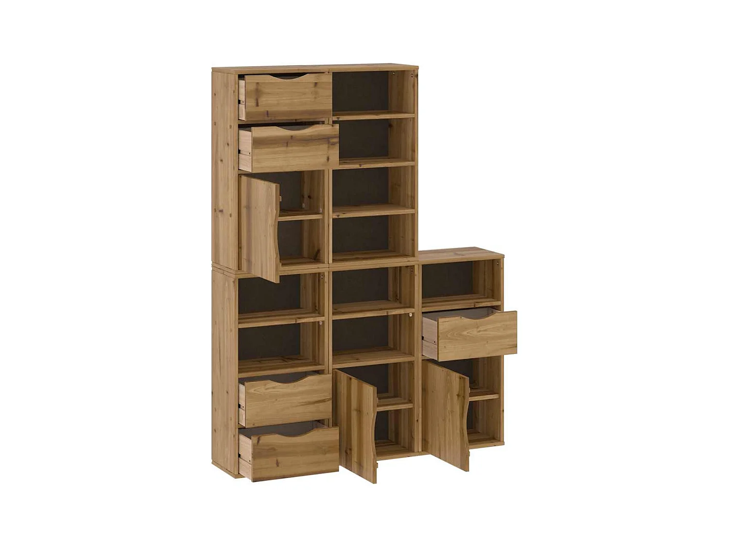 Armoires latérales 5 pcs ODDA 40x24x79 cm bois massif pin