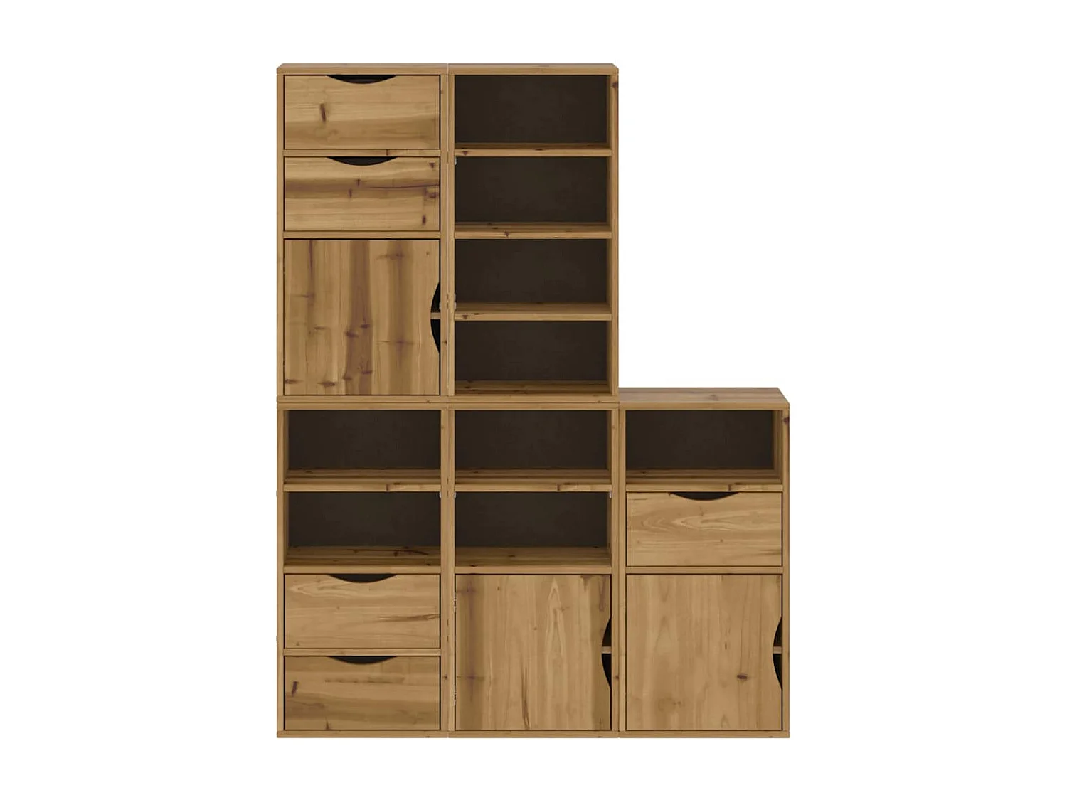 Armoires latérales 5 pcs ODDA 40x24x79 cm bois massif pin