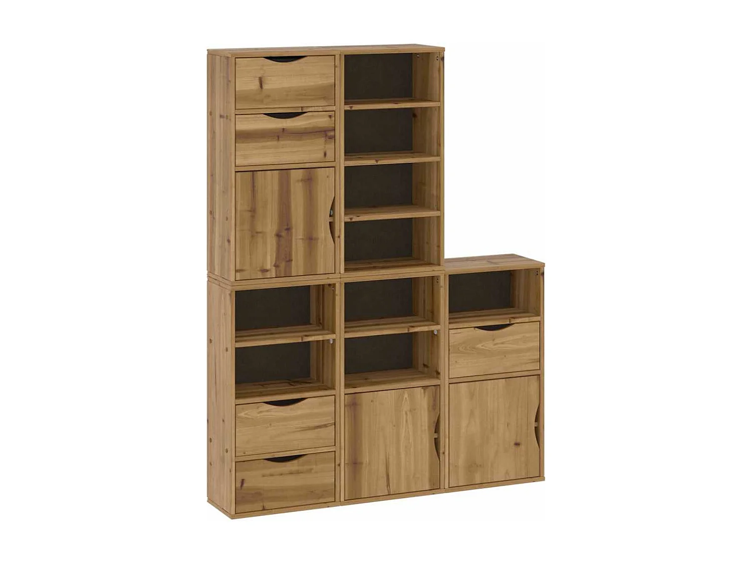 Armoires latérales 5 pcs ODDA 40x24x79 cm bois massif pin