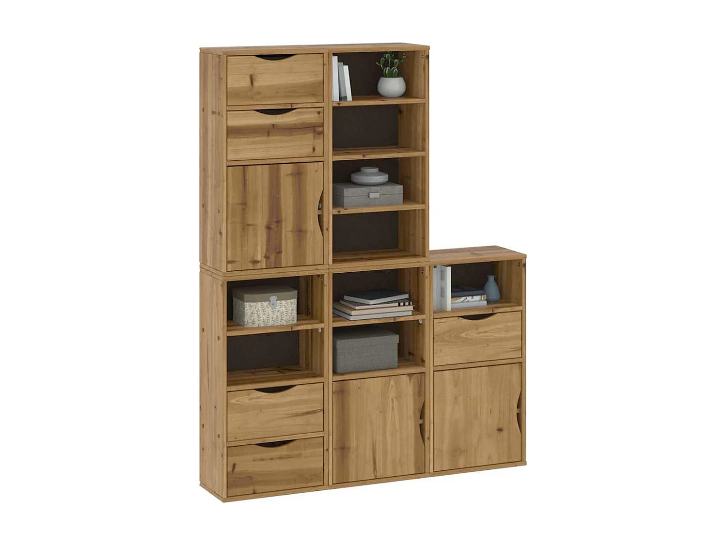 Armoires latérales 5 pcs ODDA 40x24x79 cm bois massif pin