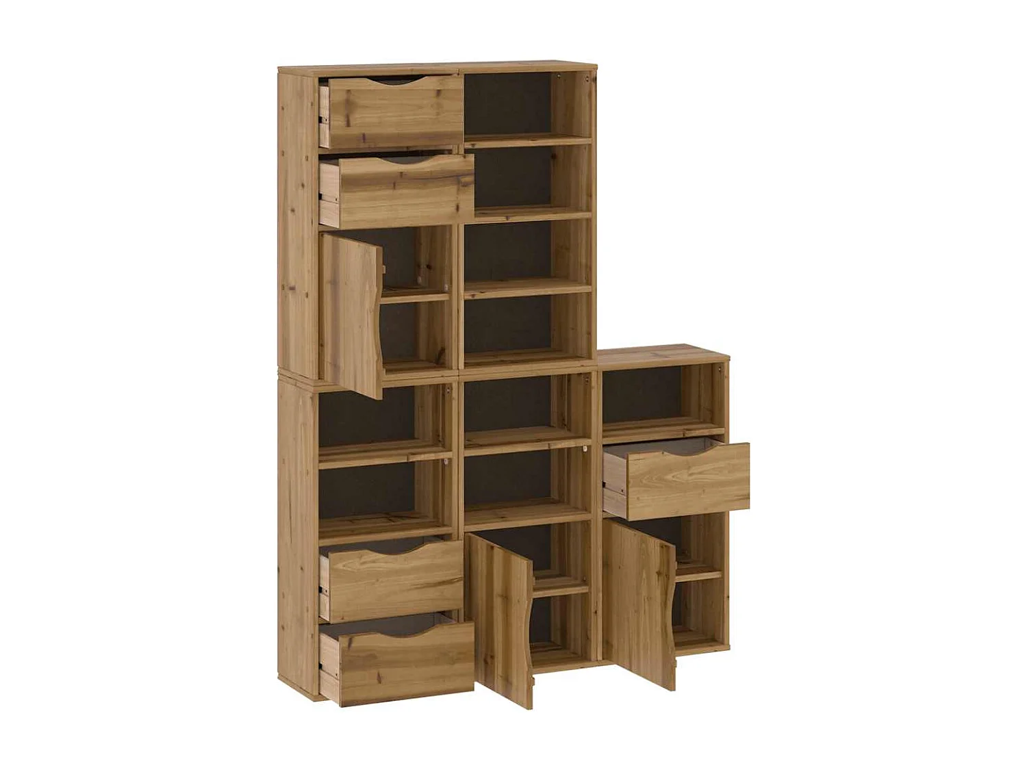 Armoires latérales 5 pcs ODDA 40x24x79 cm bois massif pin