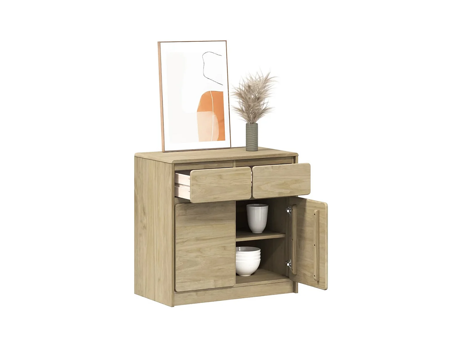 Buffet SAUDA chêne 80x43x75,5 cm bois massif de pin