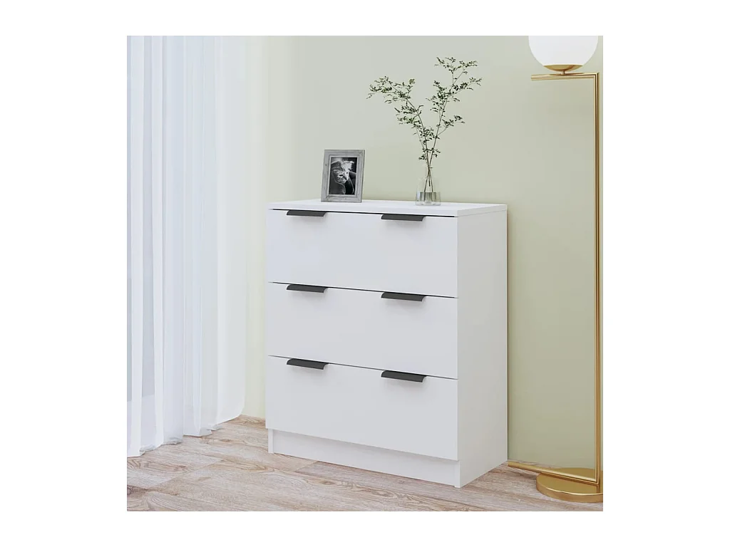 Buffet Blanc 60x30x70 cm Bois d'ingénierie