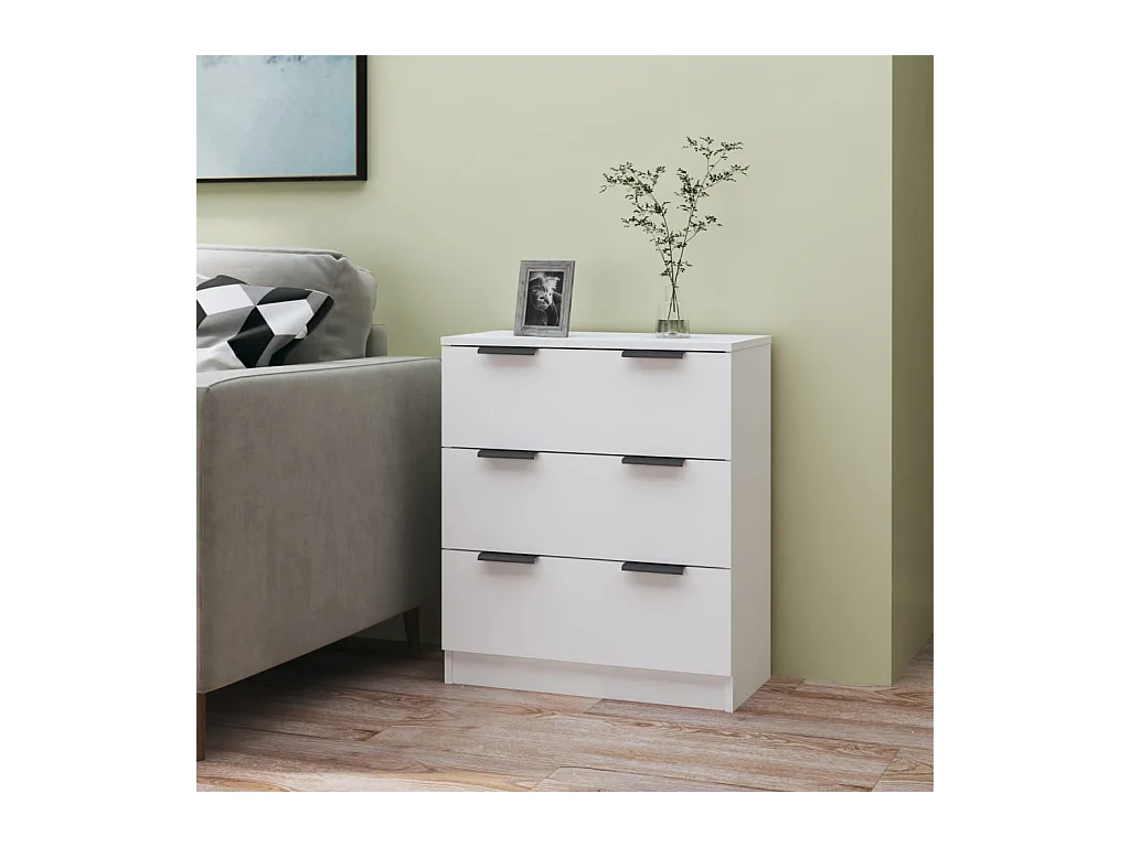 Buffet Blanc 60x30x70 cm Bois d'ingénierie