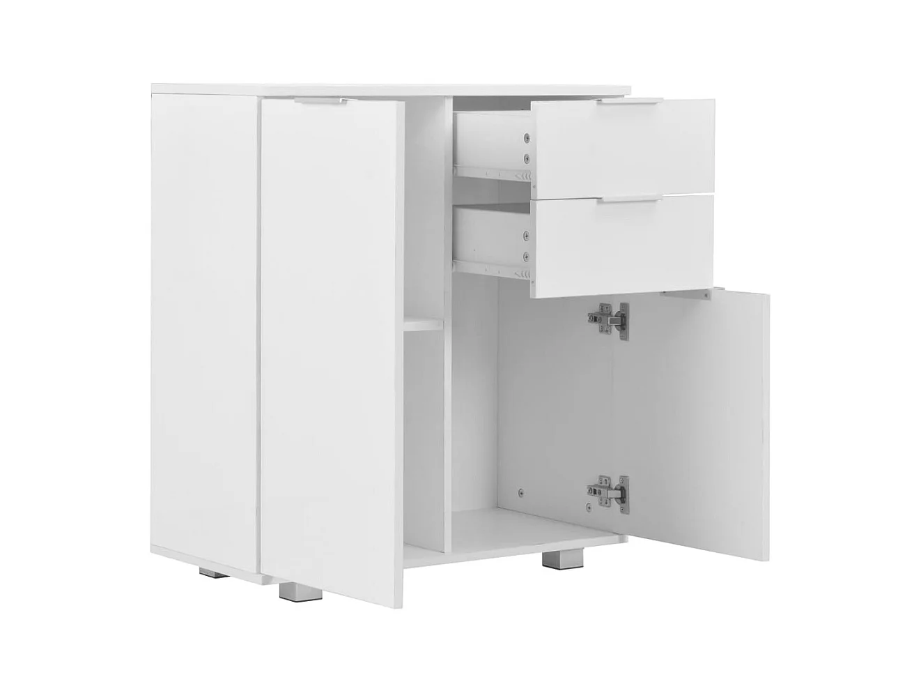 Buffet Blanc brillant 71 x 35 x 80 cm Bois d'ingénierie