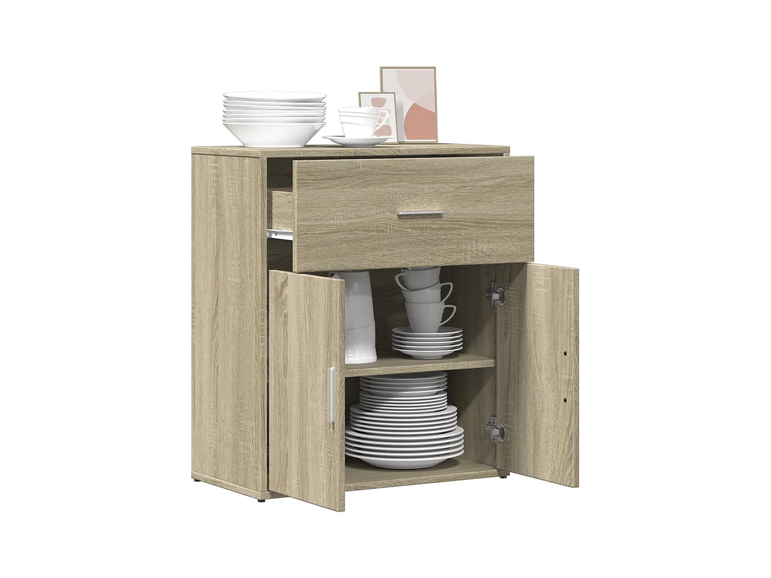 Buffet chêne sonoma 60x31x70 cm bois d'ingénierie