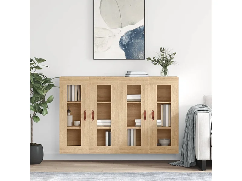 Pensili a 2 pezzi, rovere Sonoma, legno ingegnerizzato