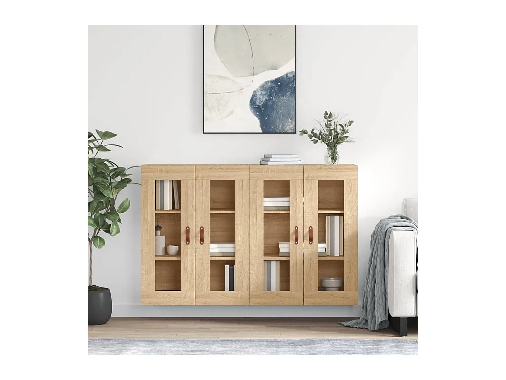 Pensili a 2 pezzi, rovere Sonoma, legno ingegnerizzato