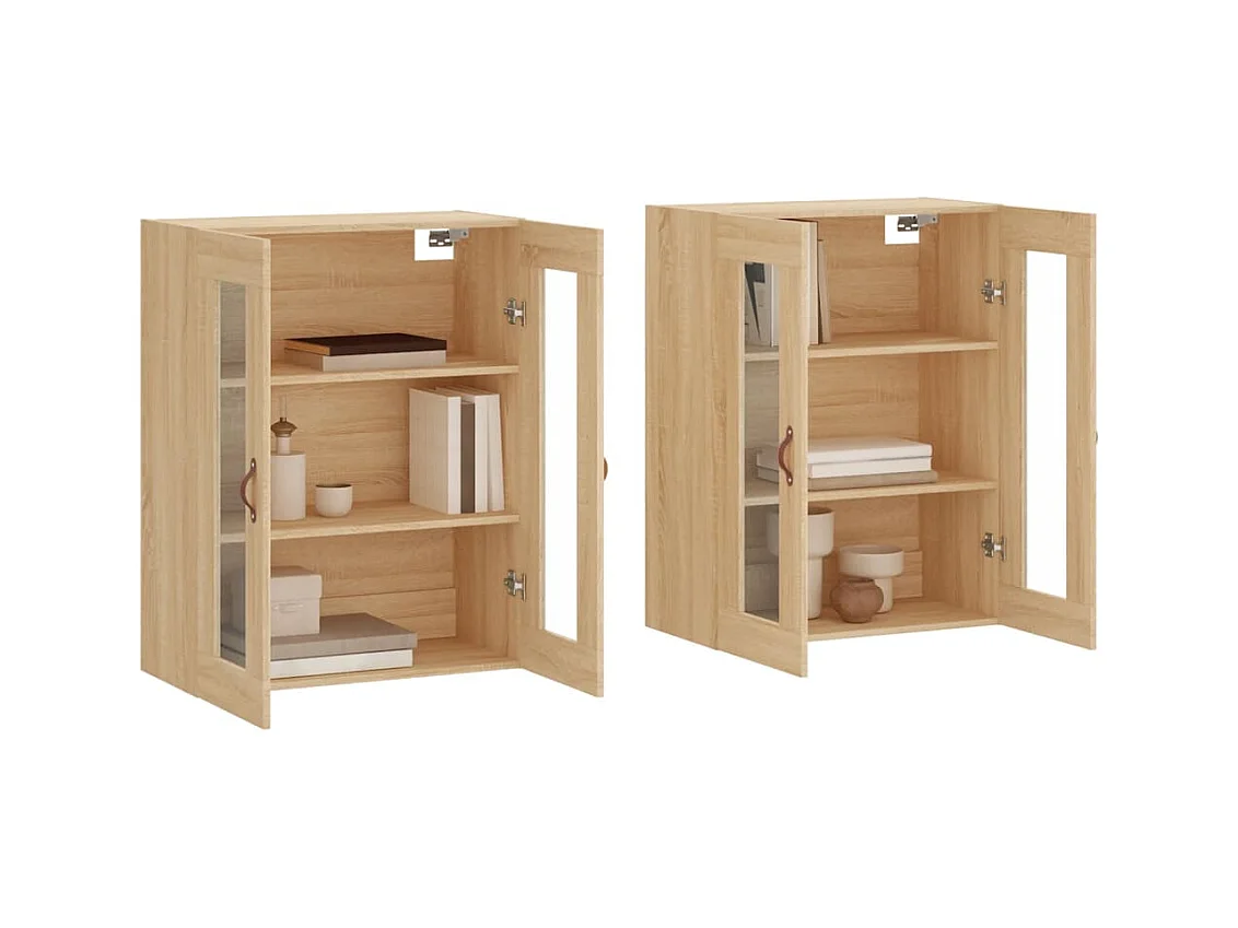 Pensili a 2 pezzi, rovere Sonoma, legno ingegnerizzato