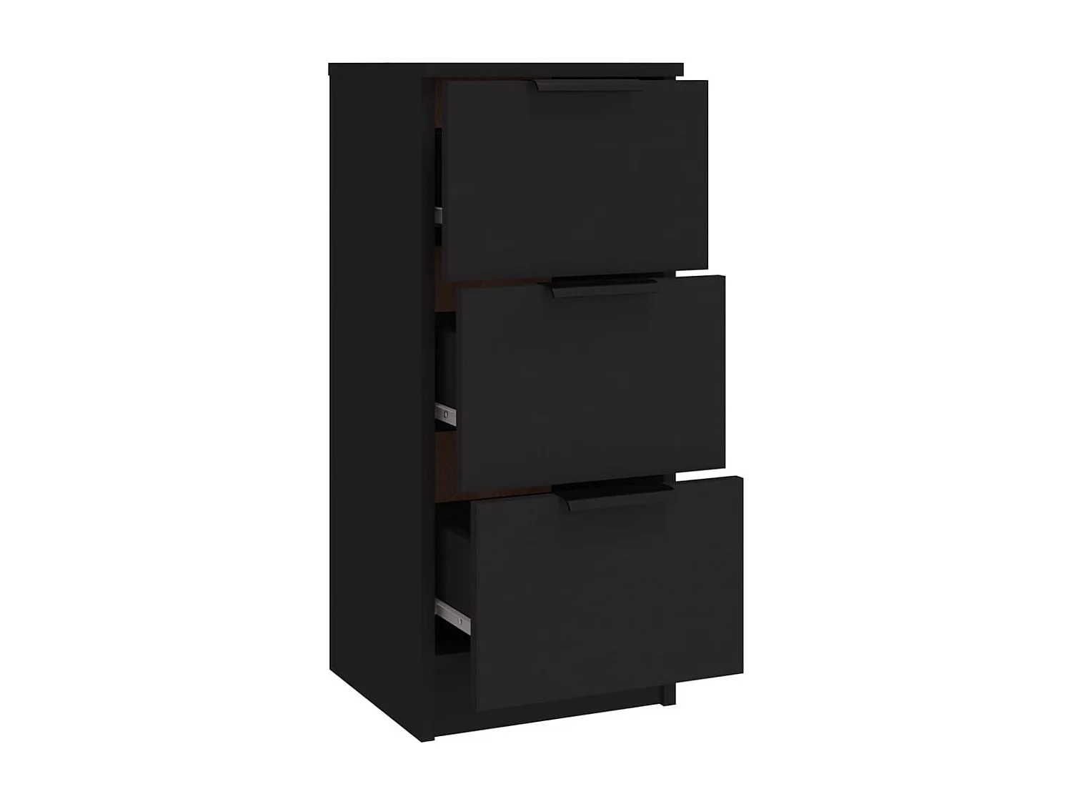 Buffets 3 pcs noir bois d'ingénierie