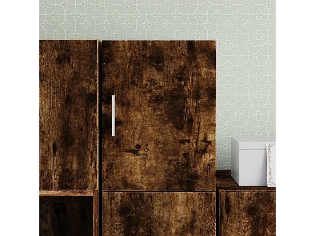 Armoire murale chêne fumé 30x42,5x40 cm bois d'ingénierie