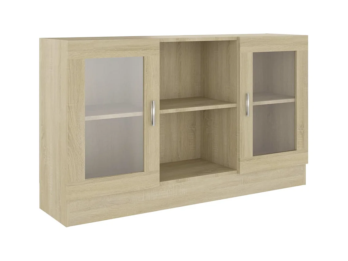 Sonoma Eiken Vitrinekast 120x30,5x70 cm Bewerkt Hout