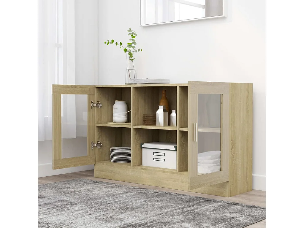Armoire à vitrine Chêne sonoma 120x30,5x70 cm Bois d'ingénierie