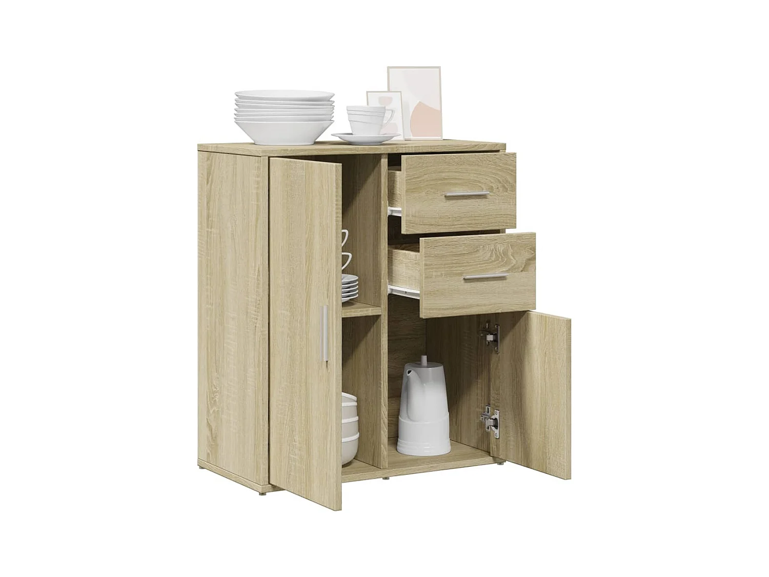 Buffet chêne sonoma 60x31x70 cm bois d'ingénierie