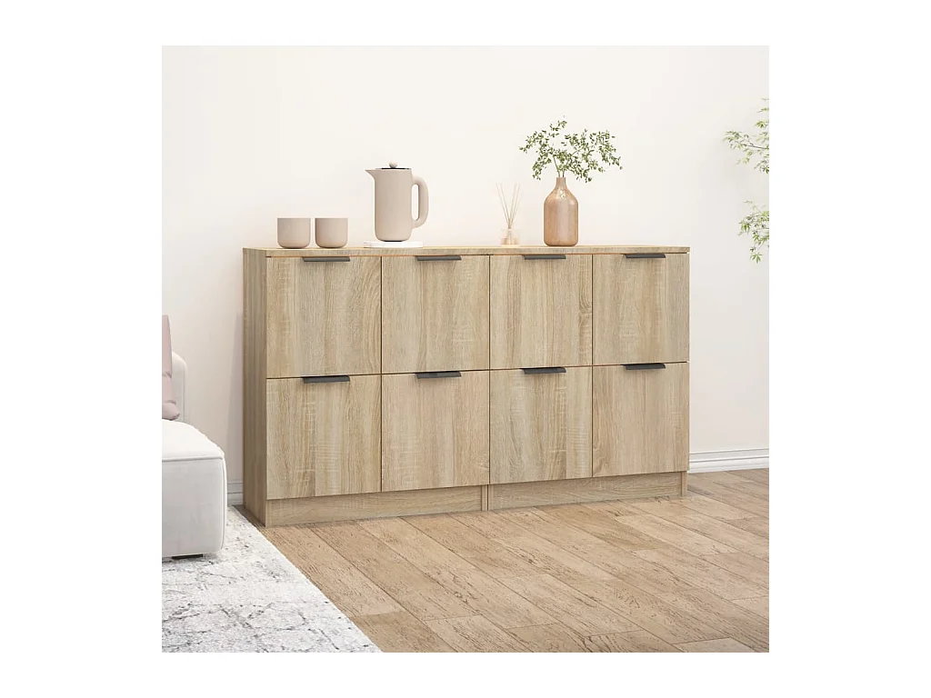 Buffets 2 pcs Chêne sonoma 60x30x70 cm Bois d'ingénierie