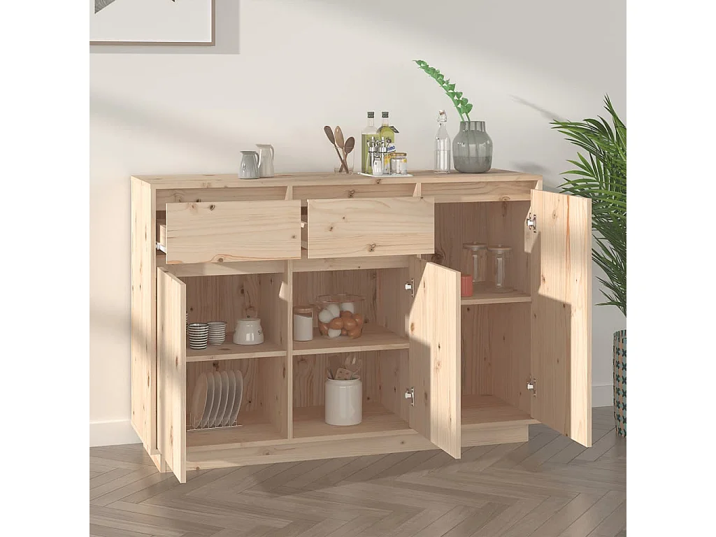 Buffet 110x34x75 cm bois massif de pin