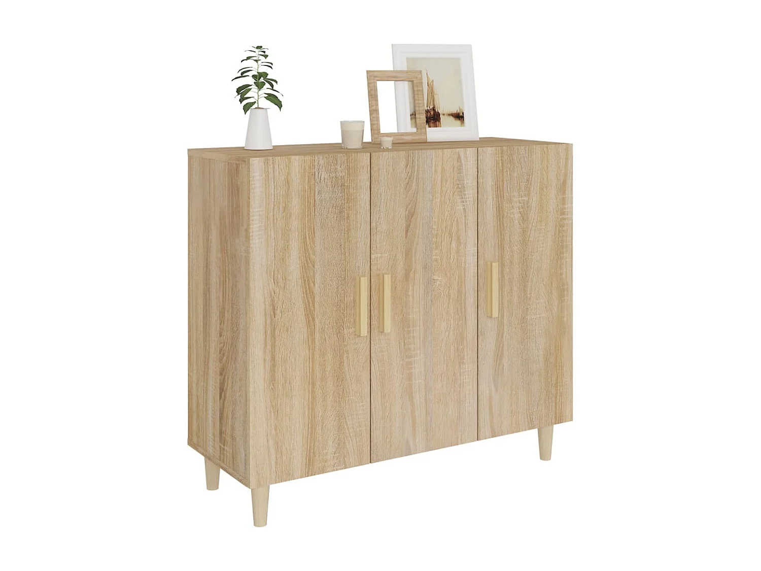 Buffet chêne sonoma 90x34x80 cm bois d'ingénierie