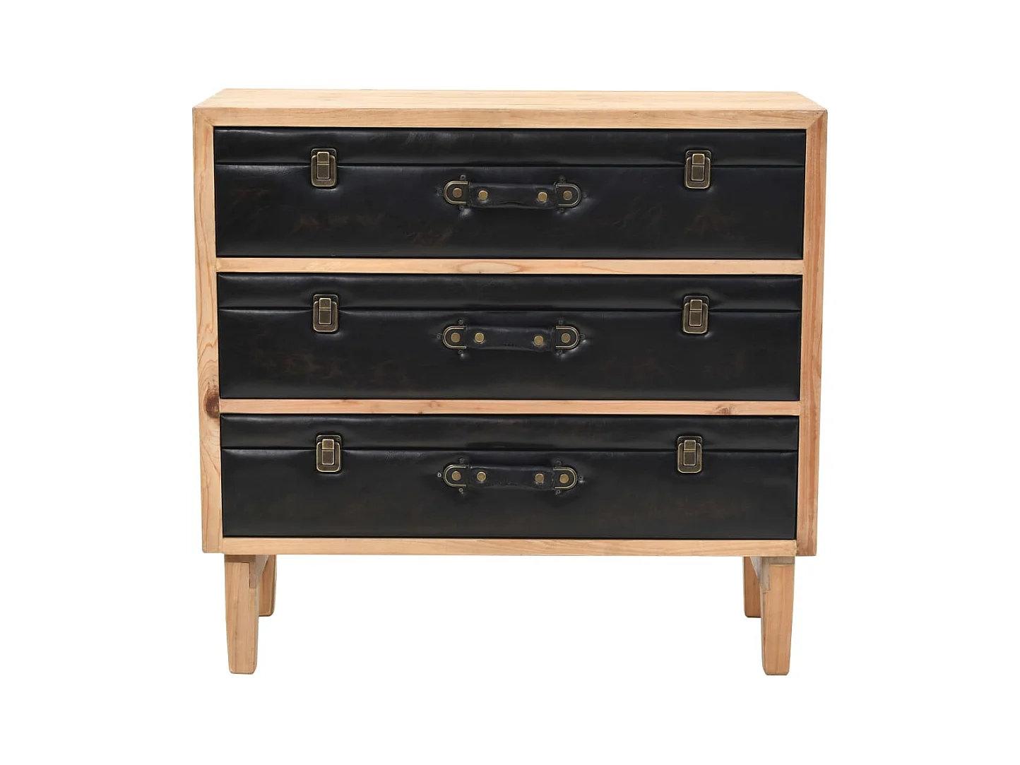 Armoire à tiroirs bois de sapin massif 80x36x75 cm