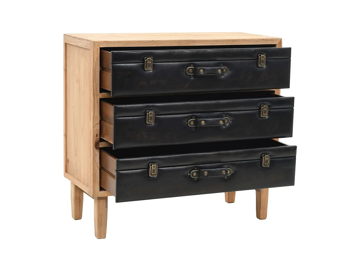 Armoire à tiroirs bois de sapin massif 80x36x75 cm