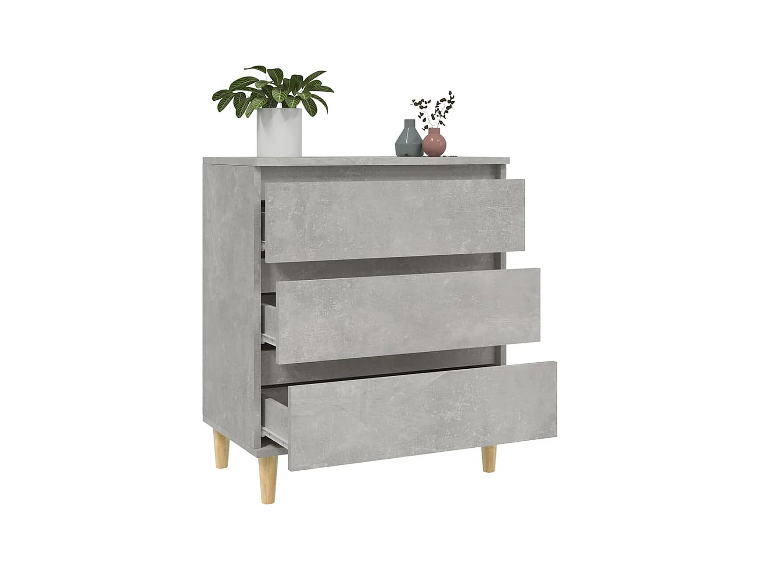 Buffet Gris béton 60x35x70 cm Bois d'ingénierie