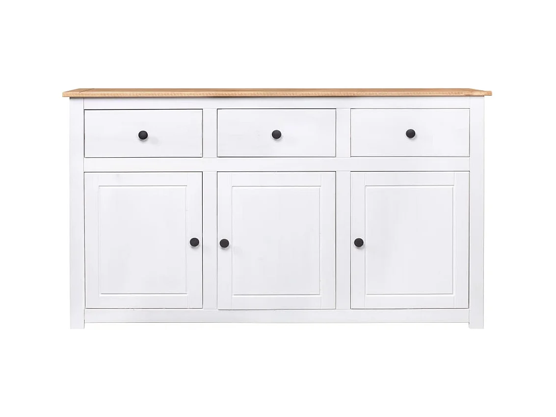Buffet Blanc 135x40x80 cm Pin solide Gamme Panama