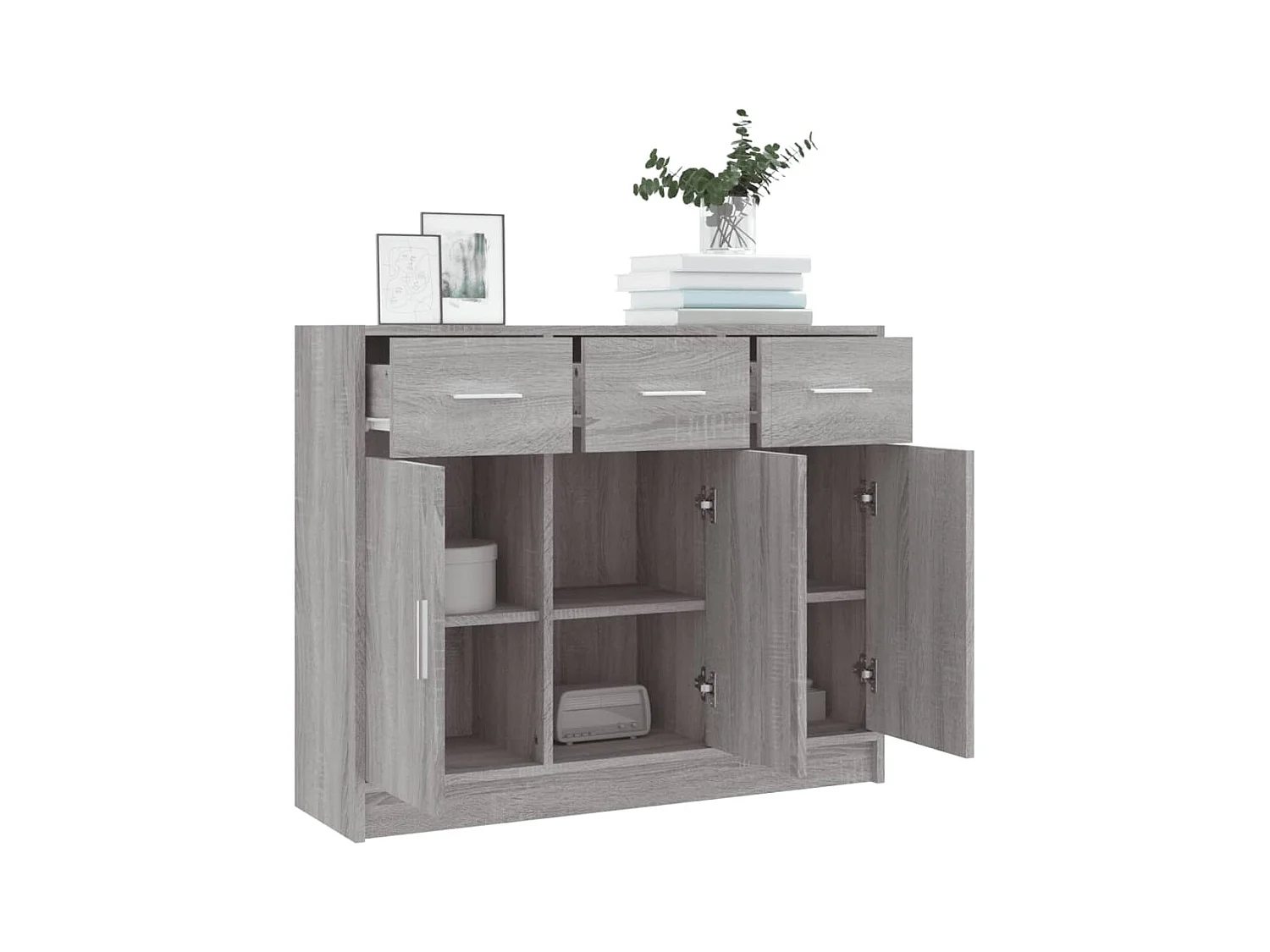 Buffet sonoma gris 91x28x75 cm bois d'ingénierie
