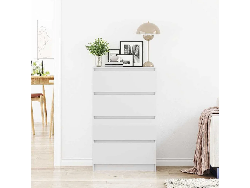 Buffet Blanc brillant 60x35x98,5 cm Bois d'ingénierie