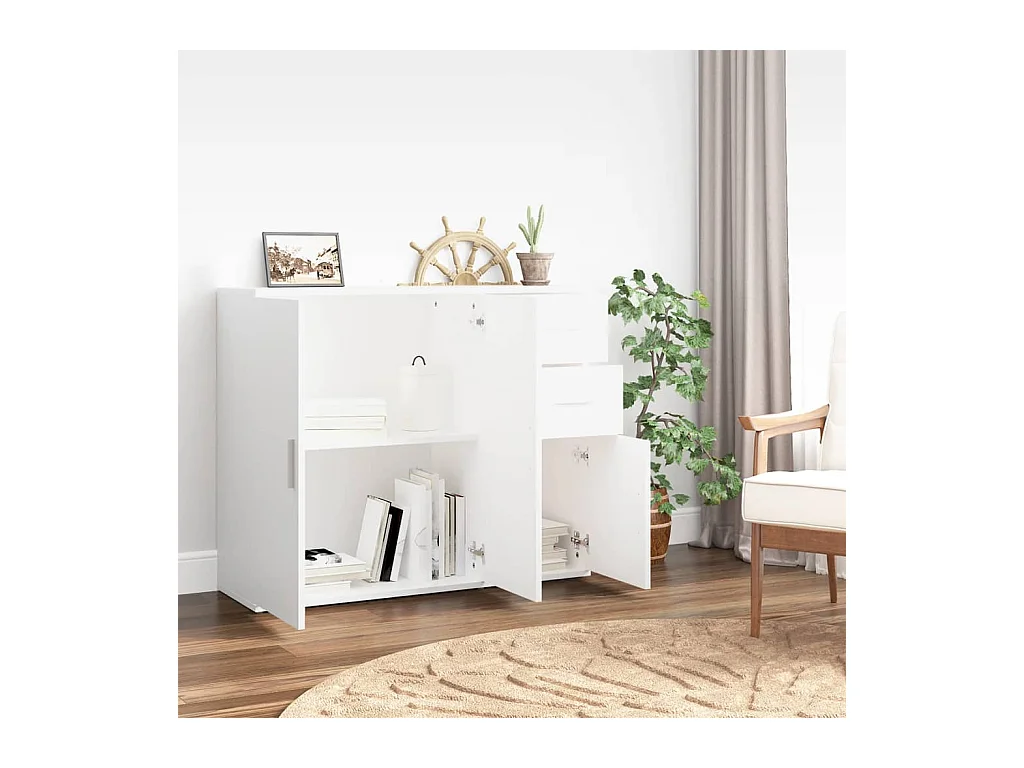 Buffet Blanc 91x29,5x75 cm Bois d'ingénierie