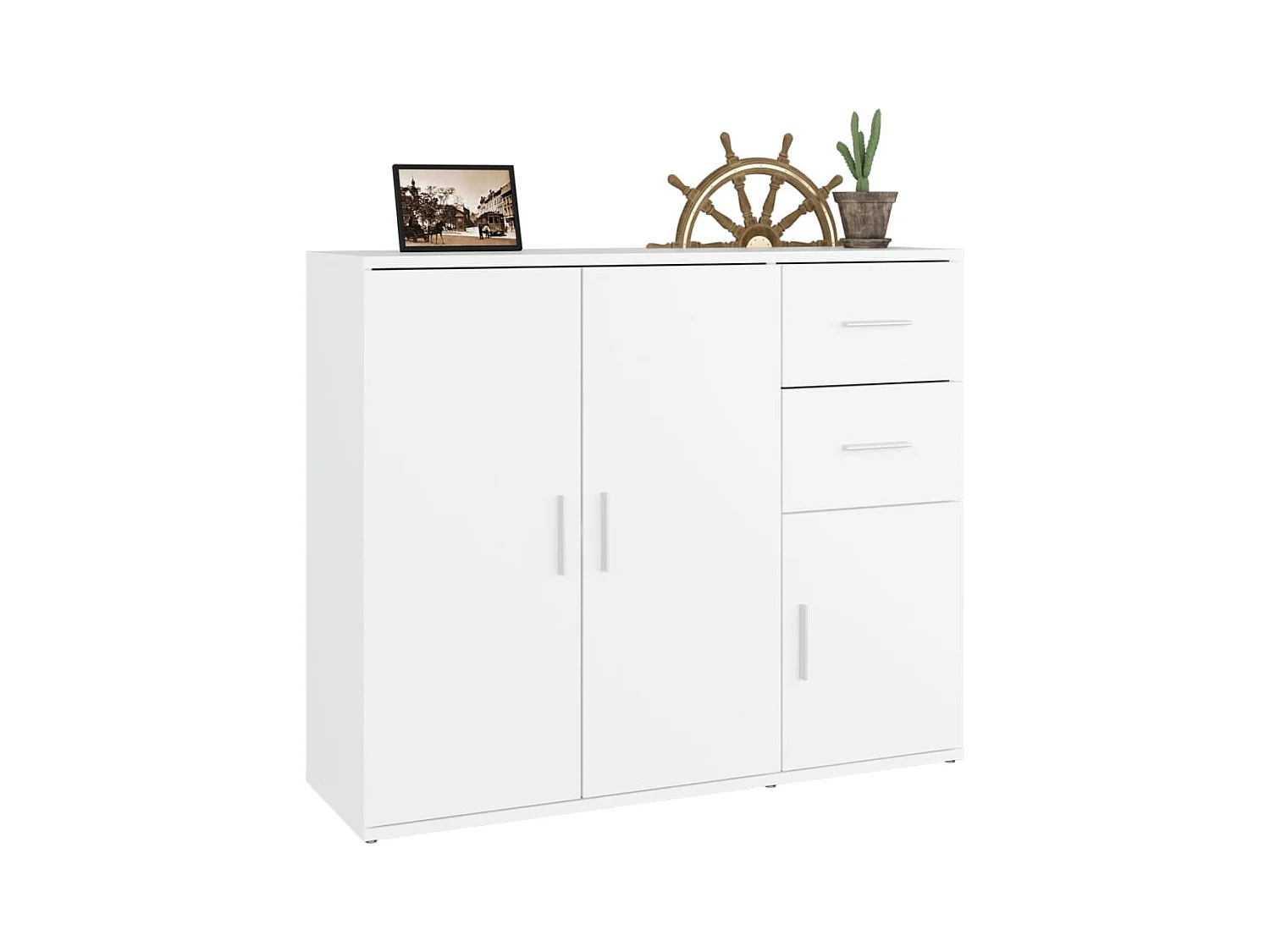 Buffet Blanc 91x29,5x75 cm Bois d'ingénierie