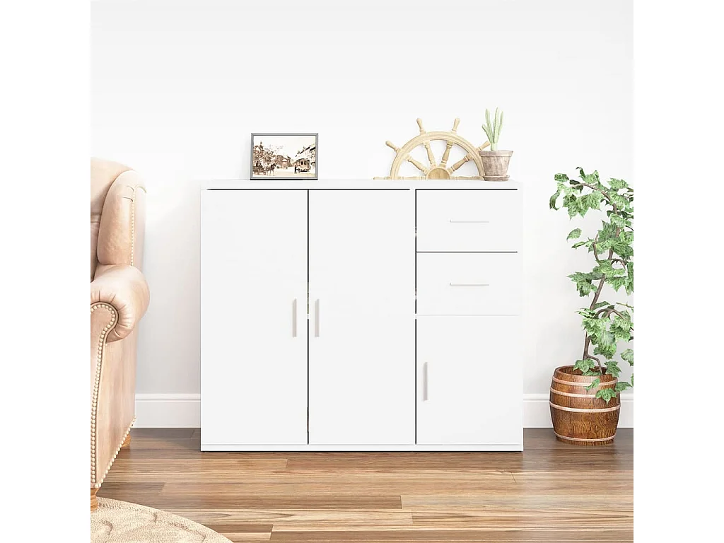 Buffet Blanc 91x29,5x75 cm Bois d'ingénierie