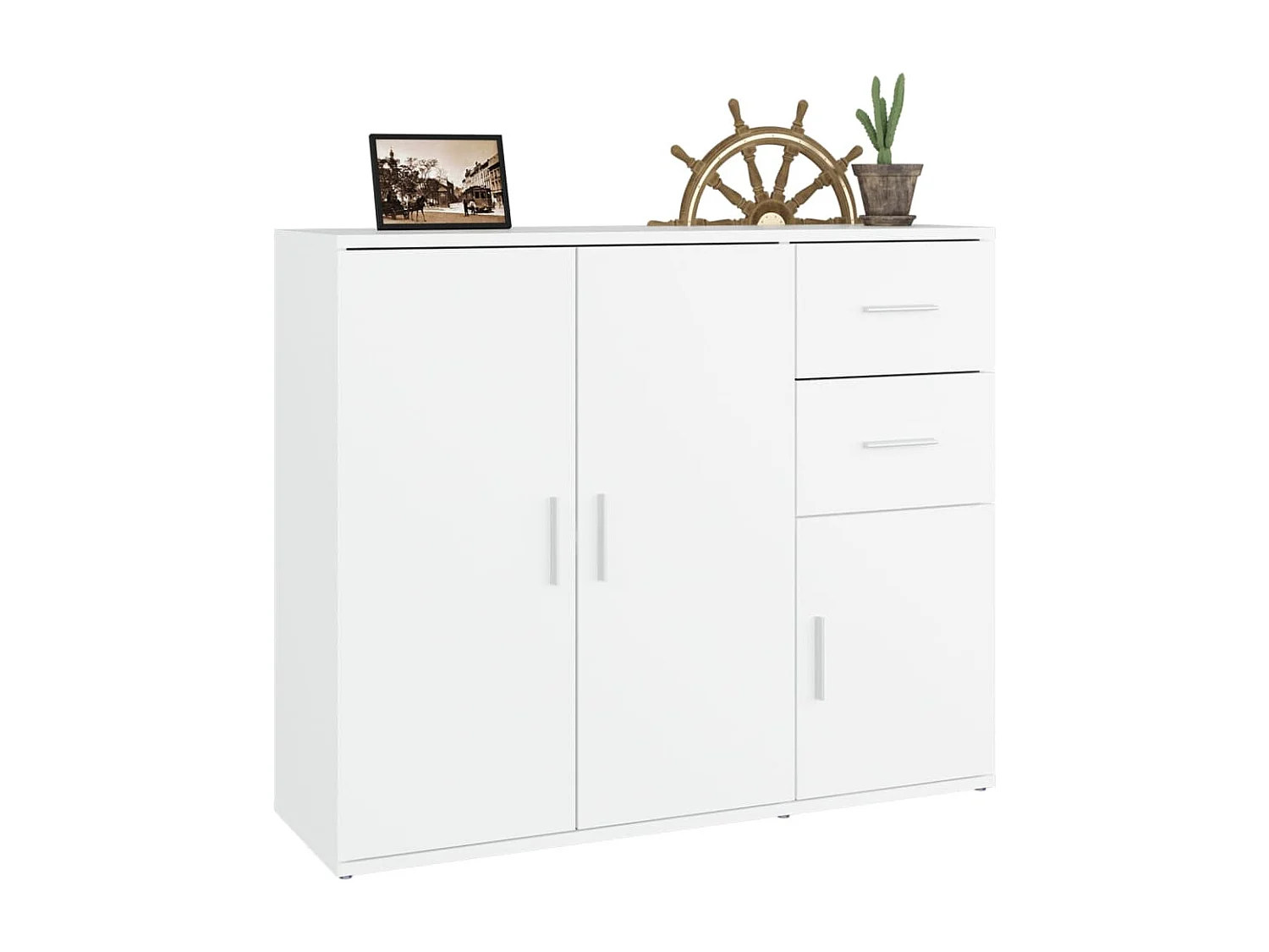 Buffet Blanc 91x29,5x75 cm Bois d'ingénierie