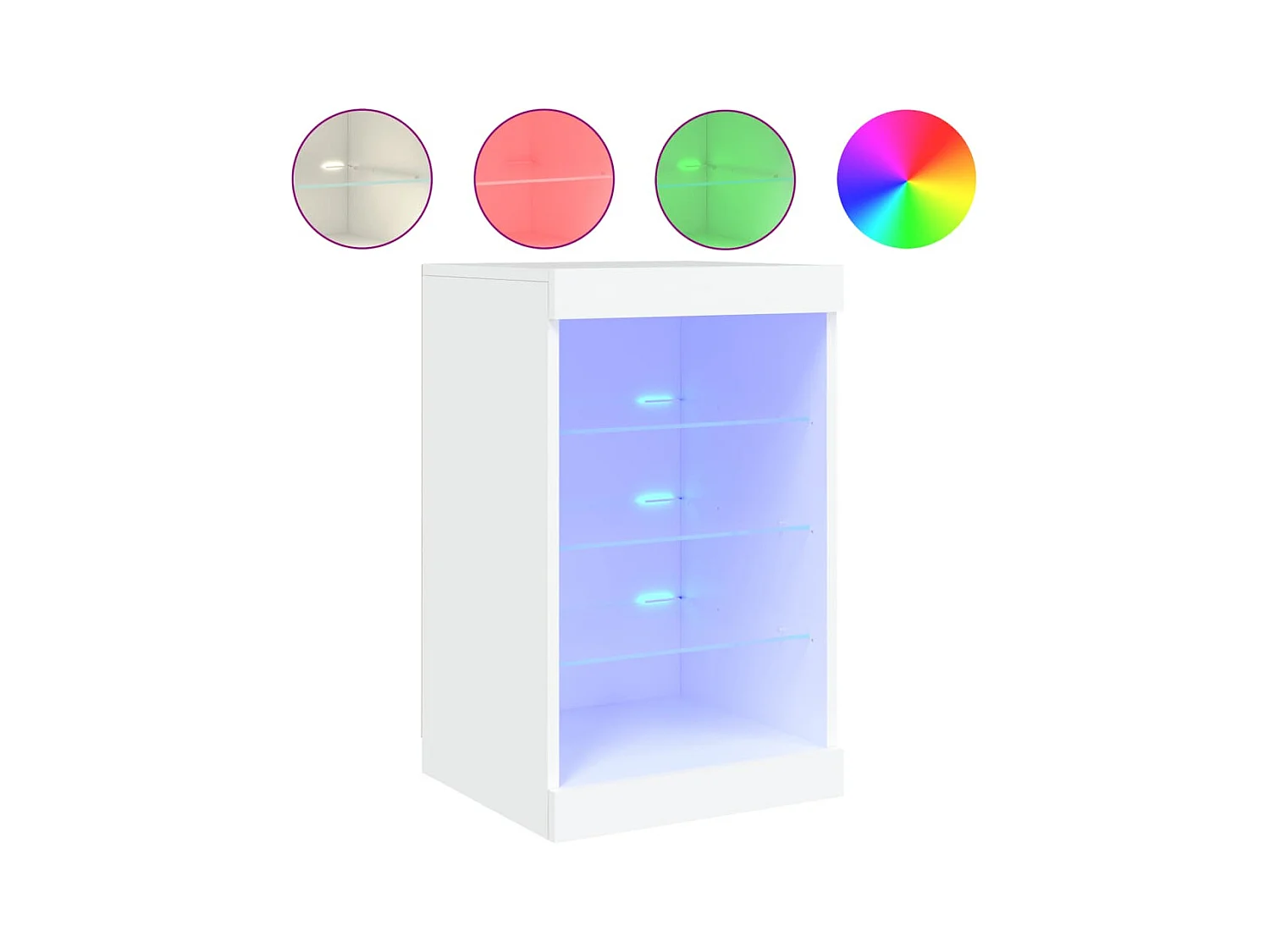 Buffet avec lumières LED blanc 41x37x67 cm