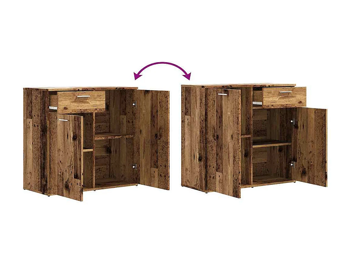 Buffet vieux bois 80x36x75 cm bois d'ingénierie