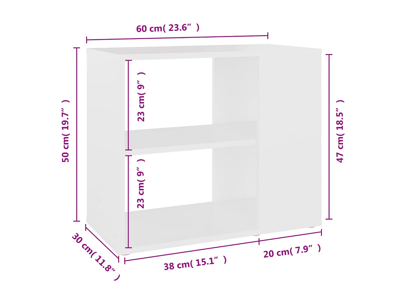 Armoire latérale Blanc 60x30x50 cm Aggloméré