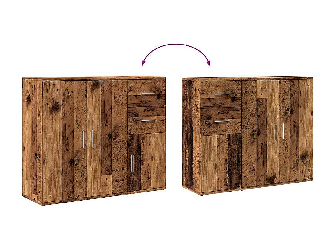 Buffet vieux bois 91x29,5x75 cm bois d'ingénierie