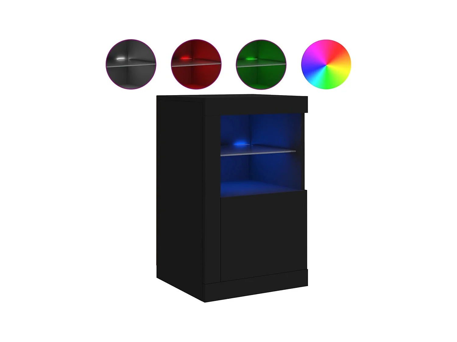 Buffet avec lumières LED noir 41x37x67 cm