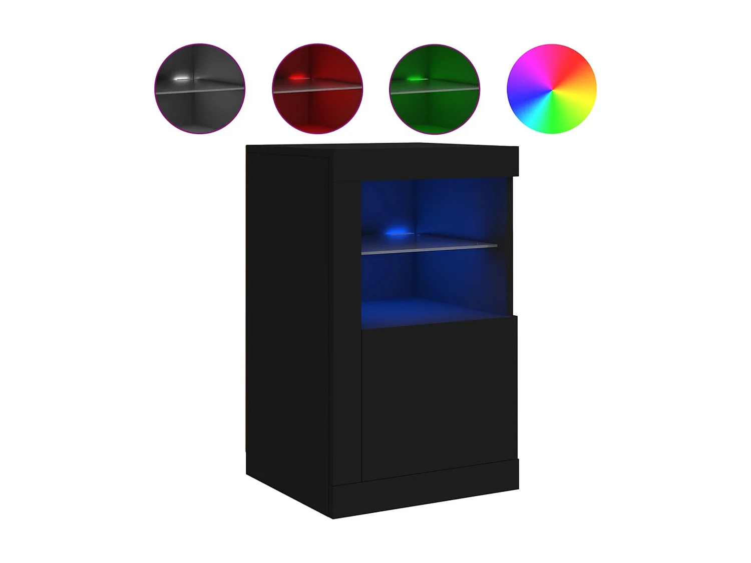 Buffet avec lumières LED noir 41x37x67 cm