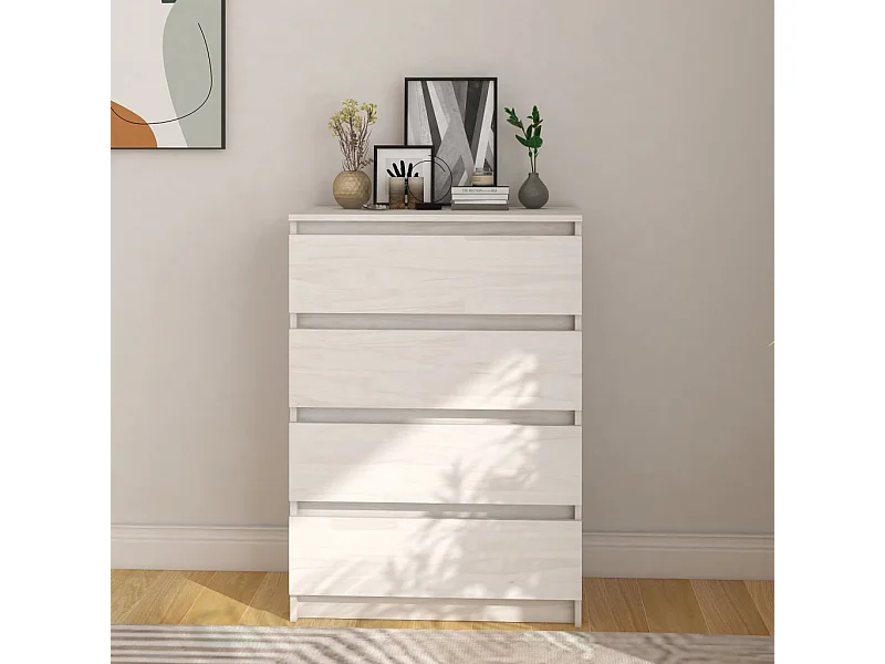 Armoire d'appoint Blanc 60x36x84 cm Bois de pin massif