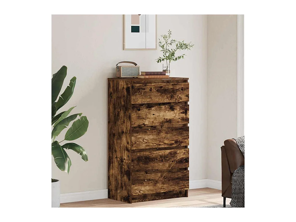 Ladekast Gerookt eikenhout 60x36x103 cm Technisch hout