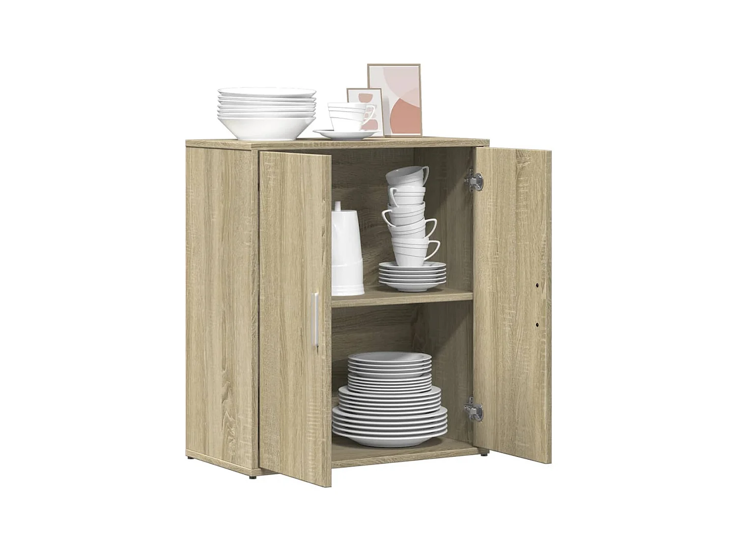 Sideboard aus Sonoma-Eiche, 60 x 31 x 70 cm, Holzwerkstoff