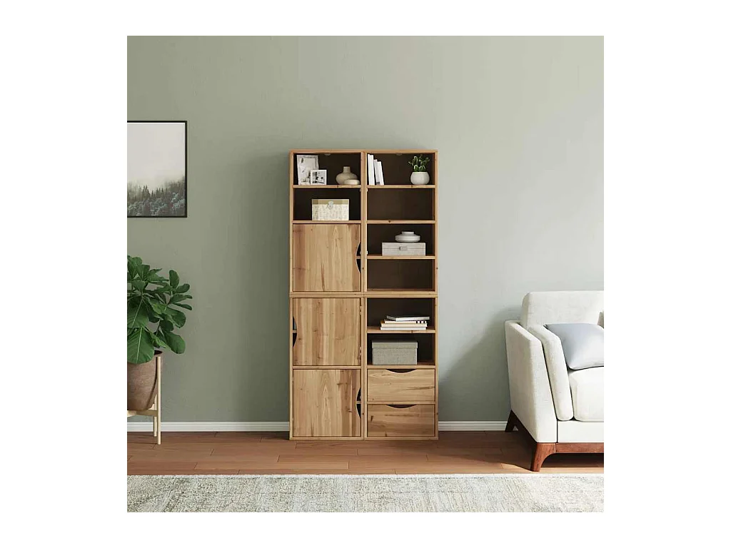 Armoires latérales 4 pcs ODDA 40x24x79 cm bois massif pin