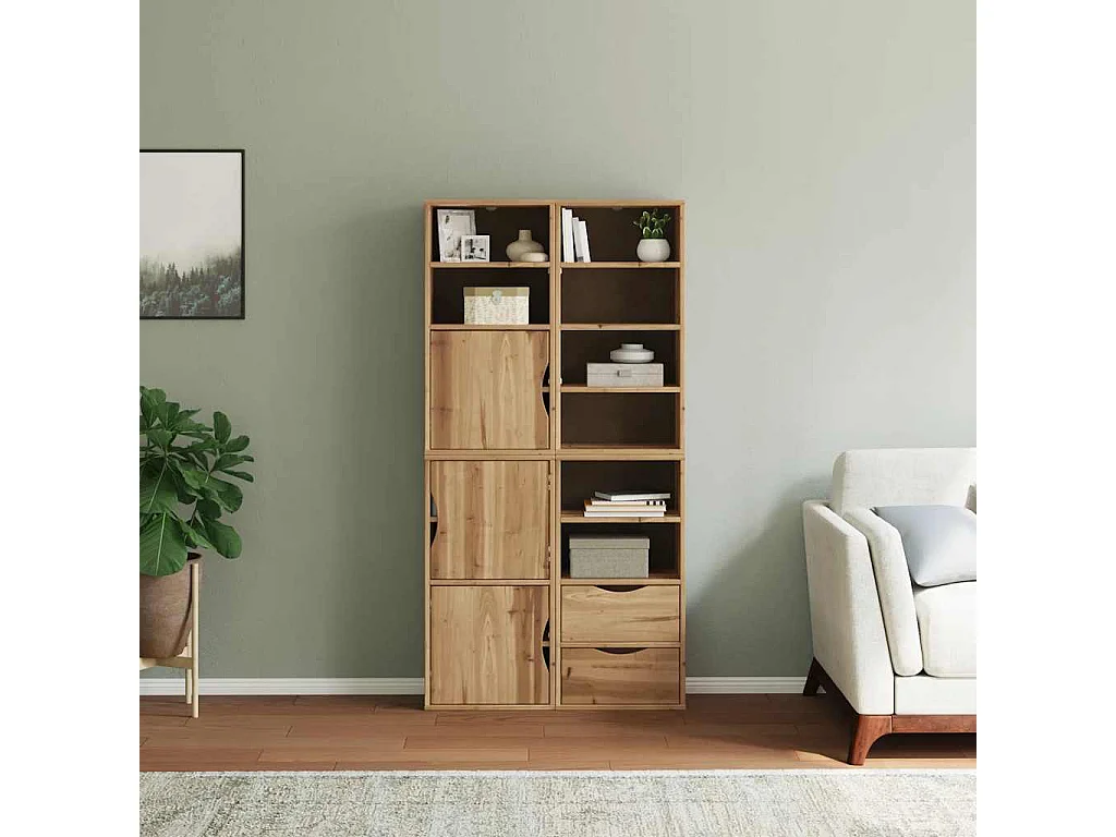 Armoires latérales 4 pcs ODDA 40x24x79 cm bois massif pin