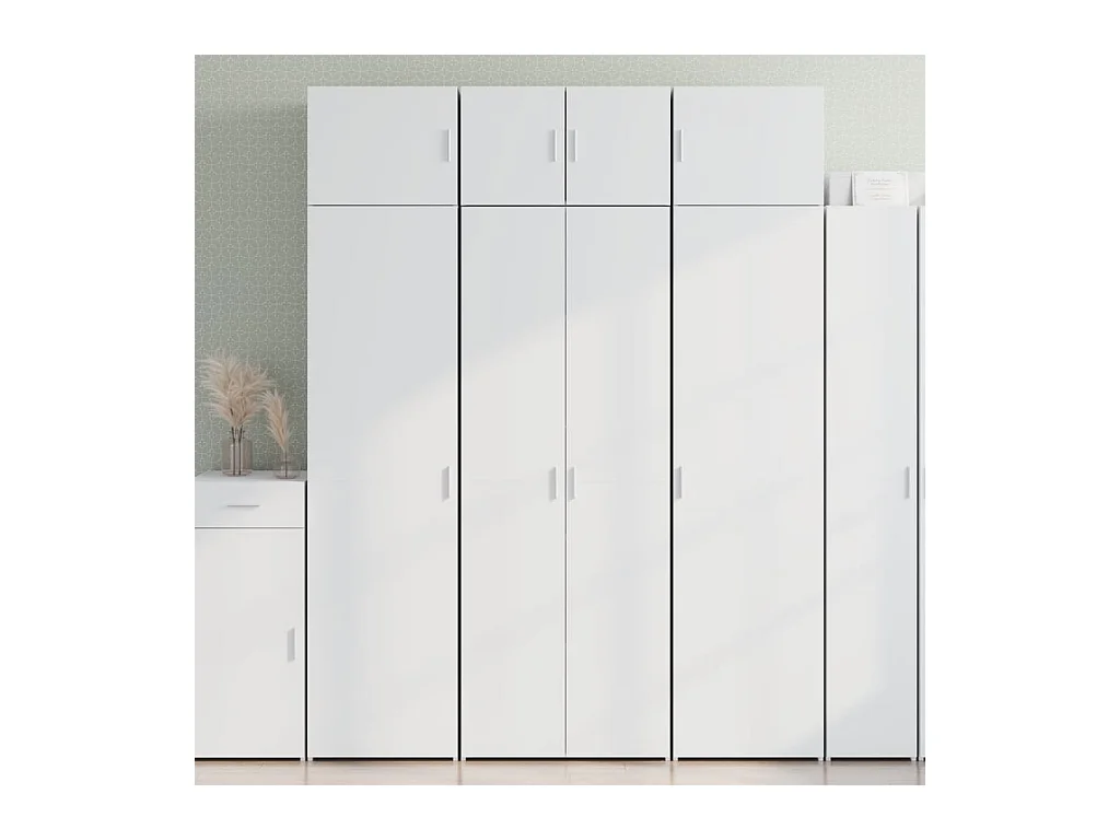 Buffet haut blanc 70x42,5x185 cm bois d'ingénierie