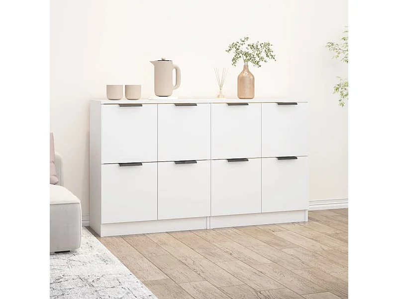 Dressoirs 2 stuks wit 60x30x70 cm Technisch hout