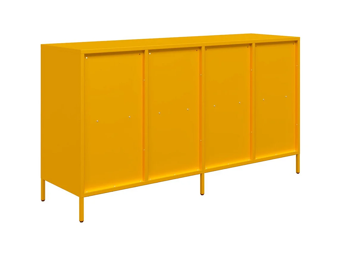 Buffet jaune moutarde 135x39x73,5 cm acier laminé à froid