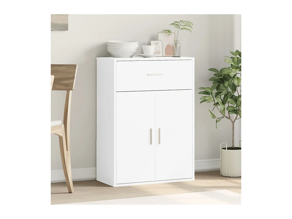 Buffet blanc 60x30x84 cm bois d'ingénierie