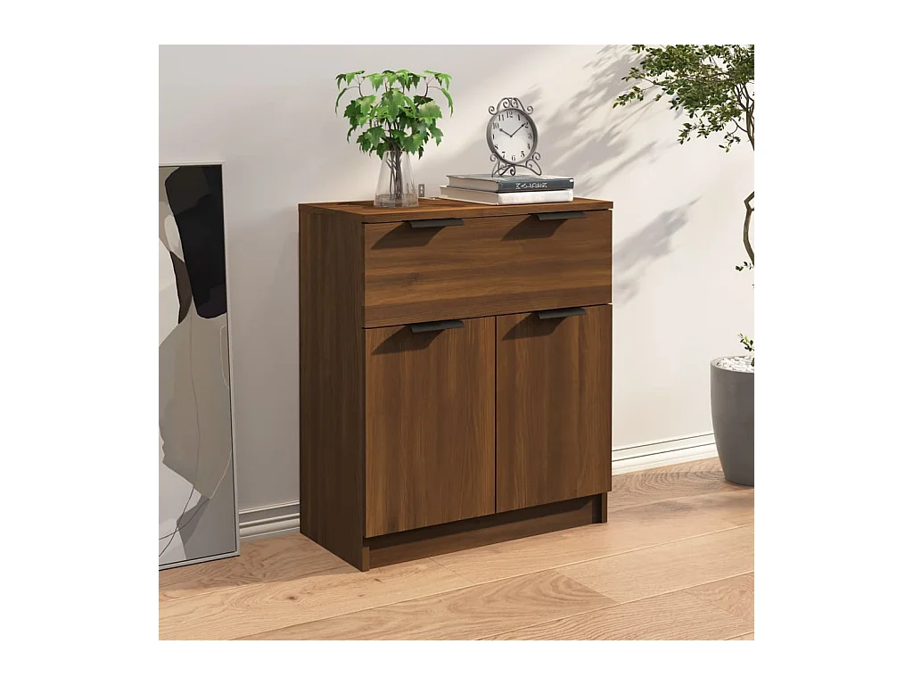 Sideboard aus brauner Eiche 60x30x70 cm Holzwerkstoff