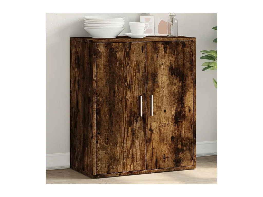 Credenza in rovere affumicato 60x31x70 cm in legno ingegnerizzato