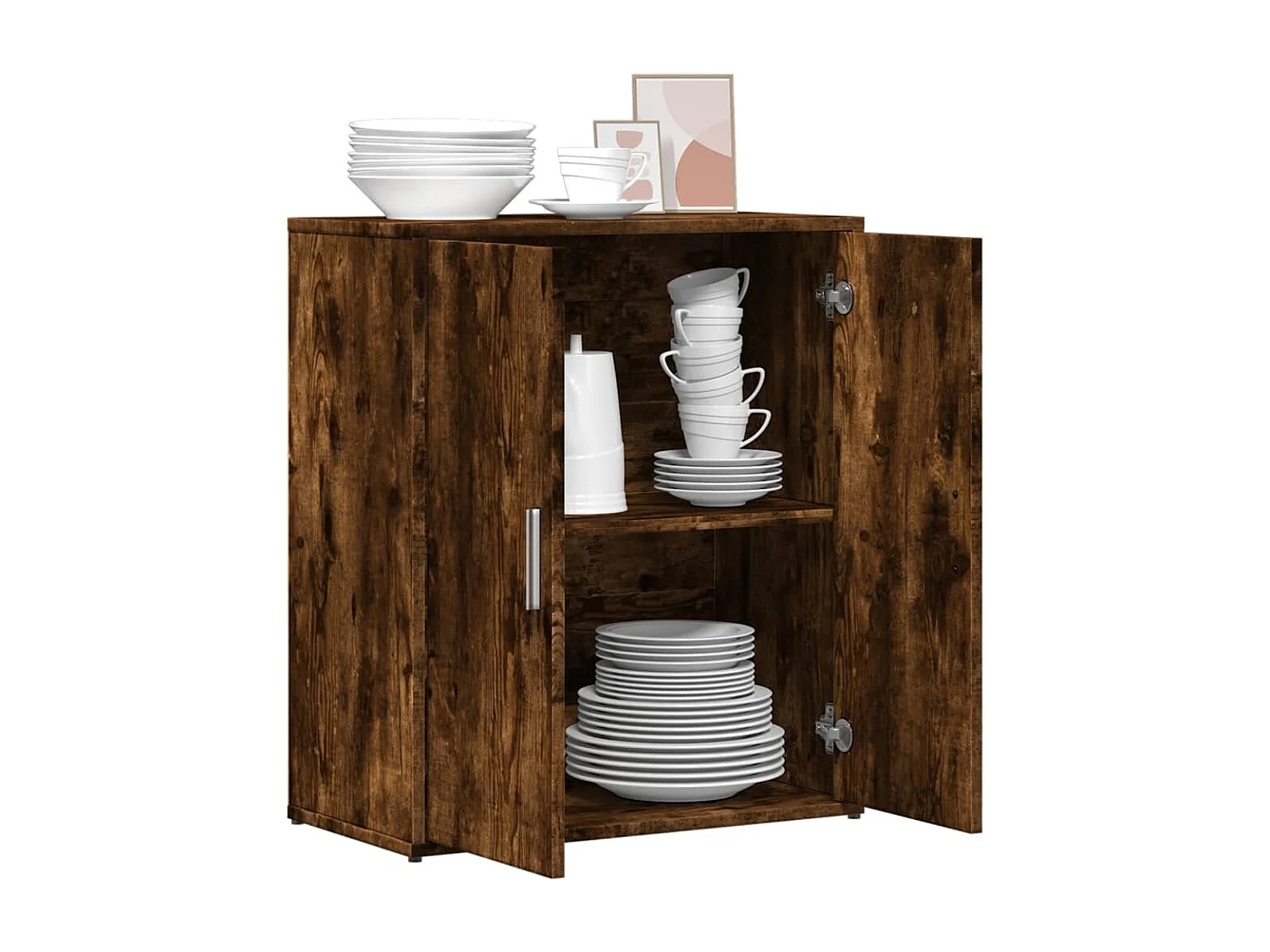 Gerookt eikenhouten dressoir 60x31x70 cm bewerkt hout