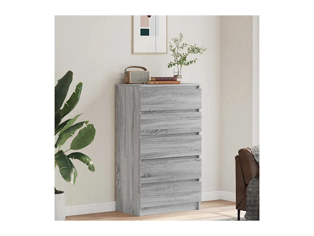 Cómoda Sonoma gris 60x36x103 cm Madera de ingeniería